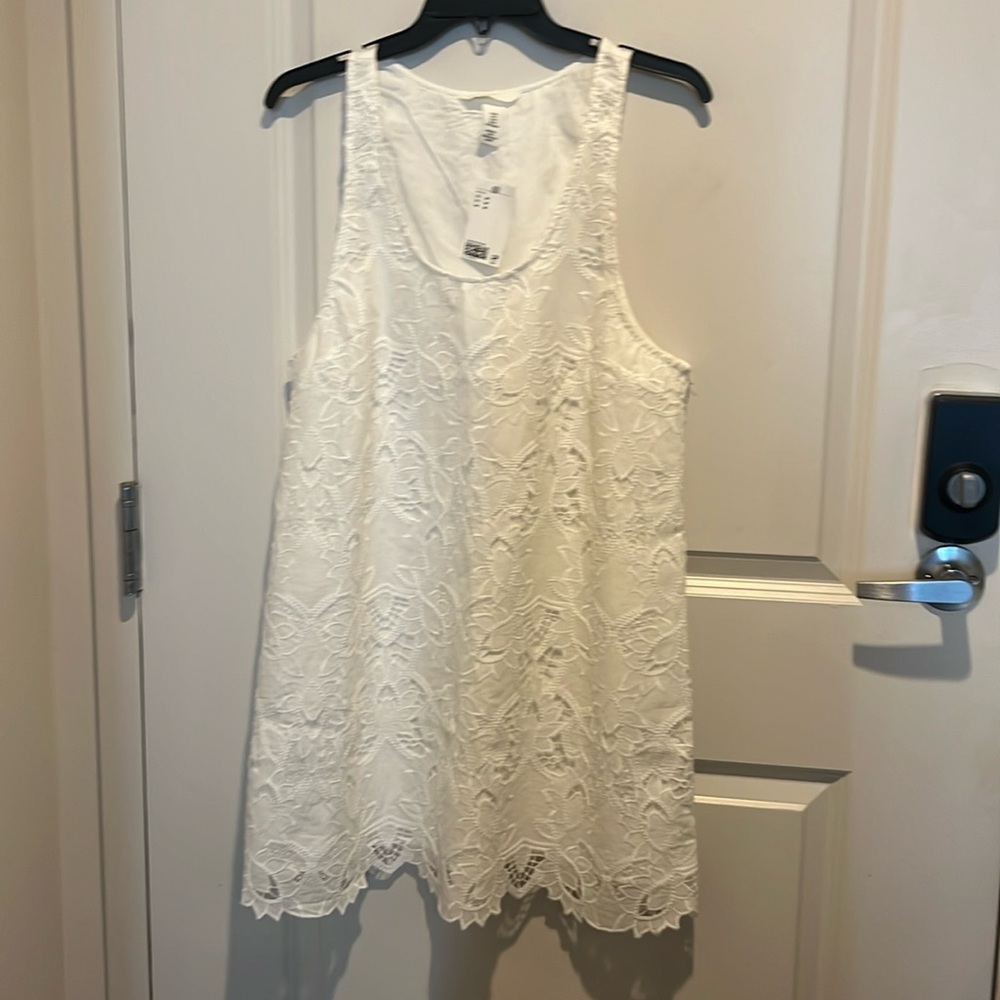 Mini White Eyelet Embroidery Dress